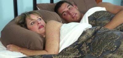 Sweet blonde mommy was awoken for quick sex by her randy stepson on sexyblondegirl.com