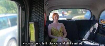 Thick ass ginger cutie is sucking off and riding the taxi driver's huge dong on sexyblondegirl.com