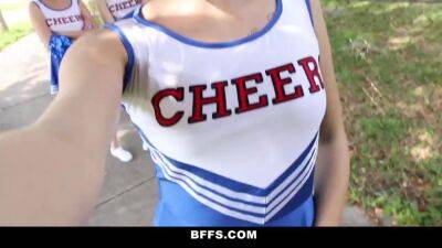 BFFS Cheerleaders Try Out Orgy Fucking on sexyblondegirl.com