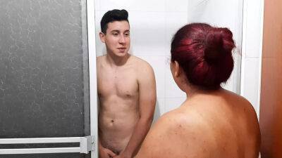 I go into the shower with my stepson and suck his cock - India on sexyblondegirl.com