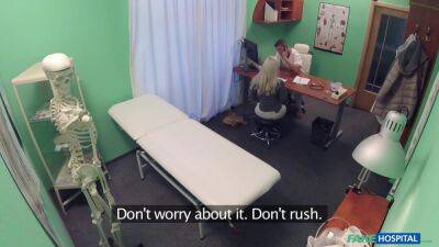 A doctor inspects Vittoria's big Italian tits before banging her - Italy on sexyblondegirl.com