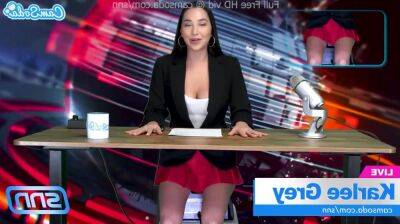 Camsoda - News anchor solo slut masturbates on sexyblondegirl.com