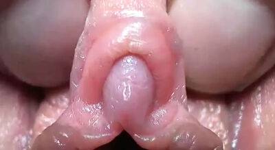 Close up clit milky squirt on sexyblondegirl.com